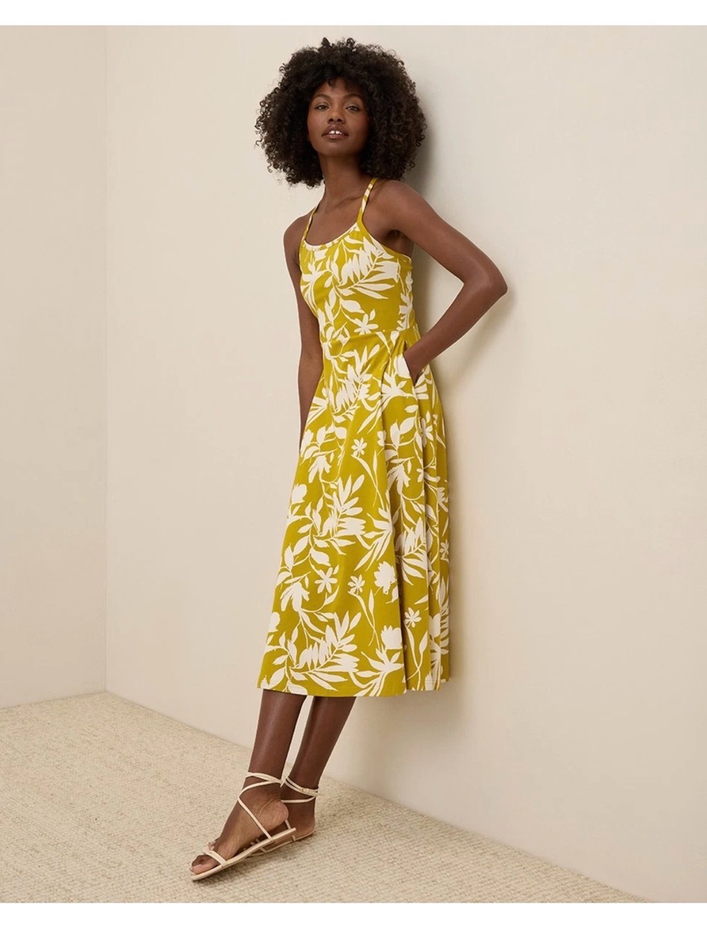 PACT Fit n Flare Organic Cotton Midi Dress S